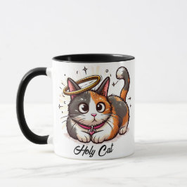 Heliga Cat - Cute Calico Cat med Halo Funny Mugg