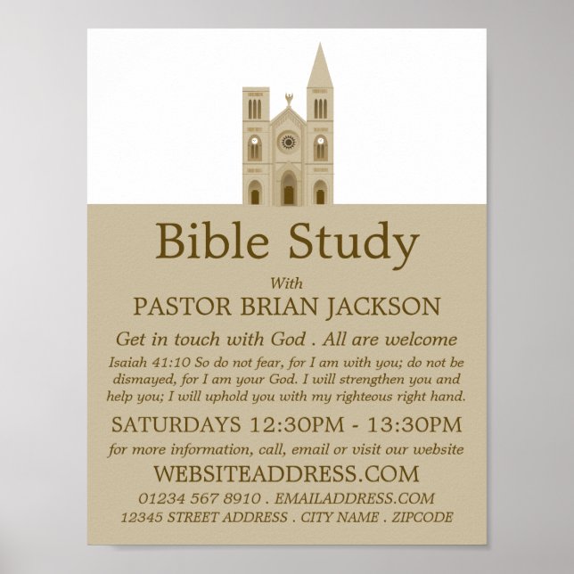 Heliga Church, Christian Bible Class Advert Poster (Framsidan)