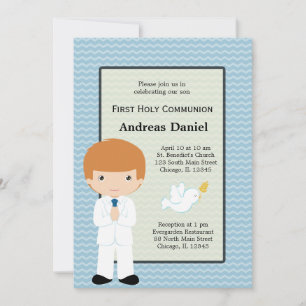 Heliga Communion boy * Välj bakgrund färg Inbjudningar