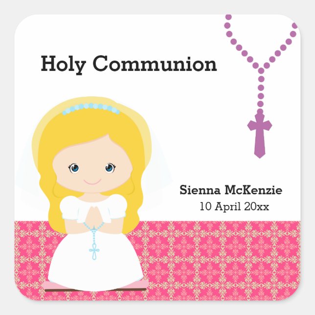 Heliga Communion Fyrkantigt Klistermärke (Framsida)