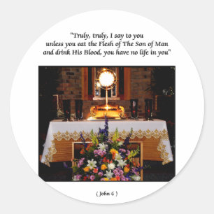 Heliga Communion - Heliga Eukarist Runt Klistermärke