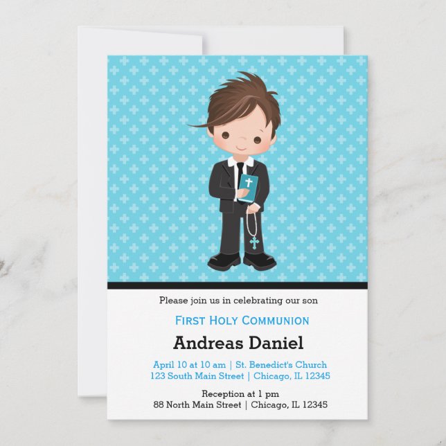 Heliga Communion-pojke Inbjudningar (Framsida)