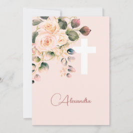 Heliga Communion Ro Soft Rosa Religiösa Kor Inbjudningar