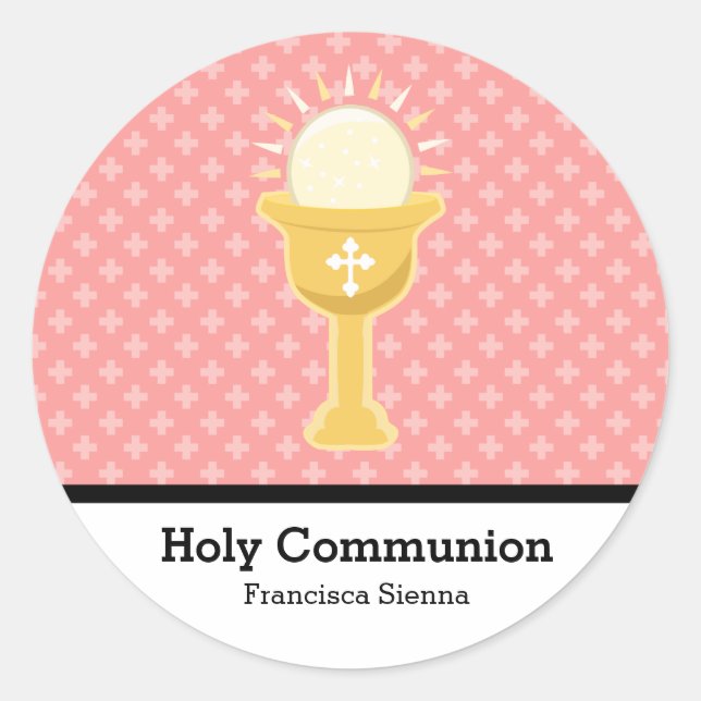 Heliga Communion Runt Klistermärke (Framsida)