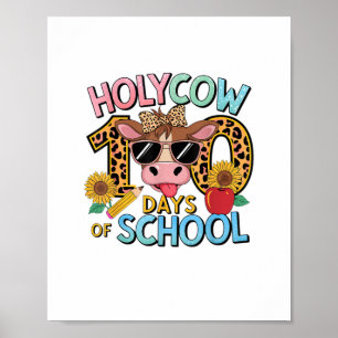 Heliga Cow 100 dagar i skolan 100 dagar smartare t Poster