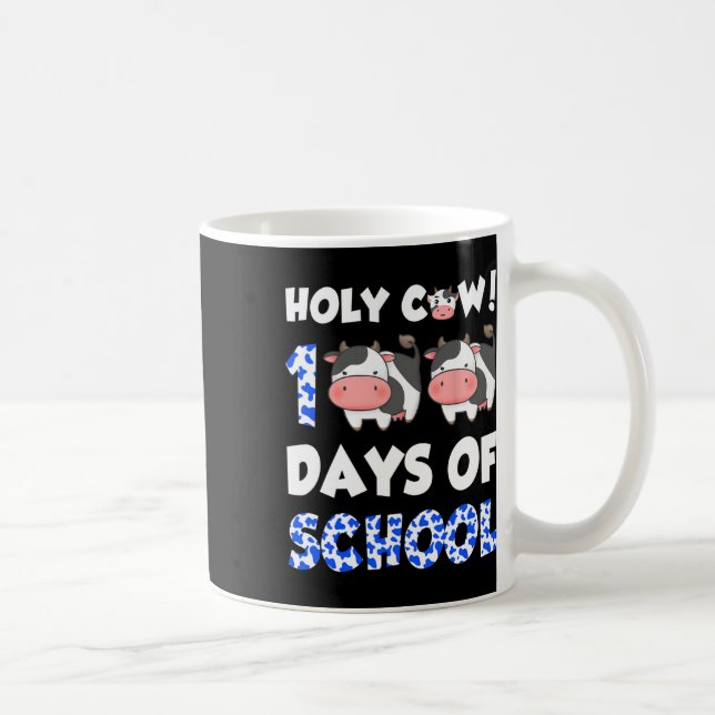 Heliga Cow 100 dagar med 100 dagars Lycklig-skolel Kaffemugg (Höger)