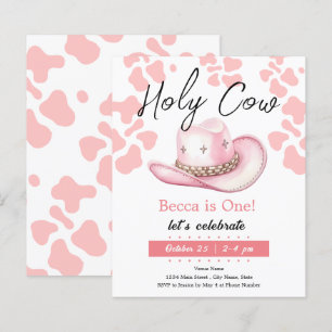 Heliga Cow 1:a Cowgirl Hat Birthday Girl