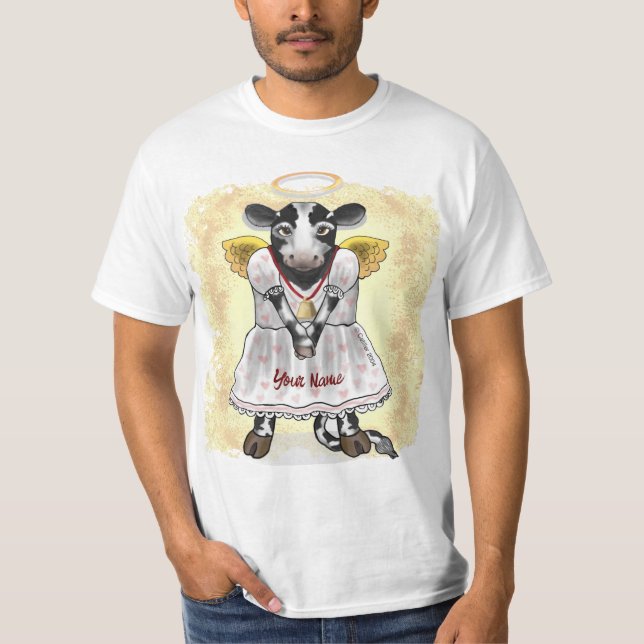 Heliga Cow Angel T Shirt (Framsida)
