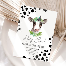 Heliga Cow att jag är en pojke Boskap födelsedag Inbjudningar