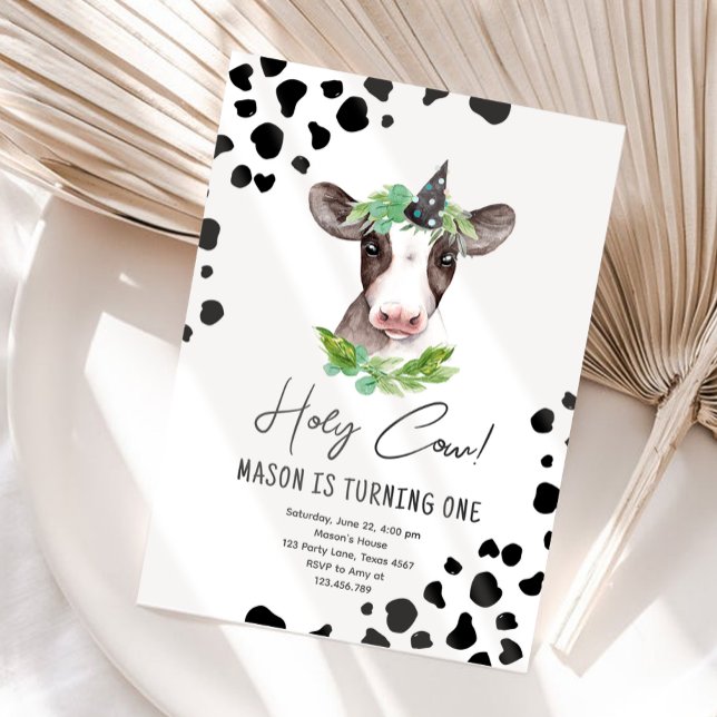 Heliga Cow att jag är en pojke Boskap födelsedag Inbjudningar (Skapare uppladdad)