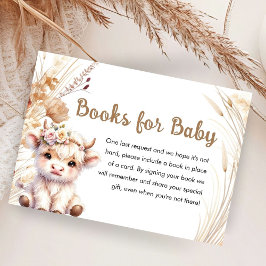 Heliga Cow Baby Shower Boho Blommigt Bokar för Bab Tilläggskort
