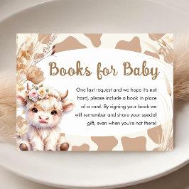 Heliga Cow Baby Shower Boho Blommigt Bokar för Bab Tilläggskort
