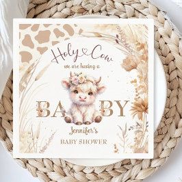 Heliga Cow Baby Shower Boho Gender Neutral Papper Pappersservett