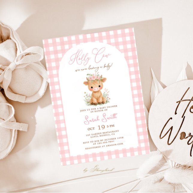 Heliga Cow Baby Shower Girl Inbjudningar (Skapare uppladdad)