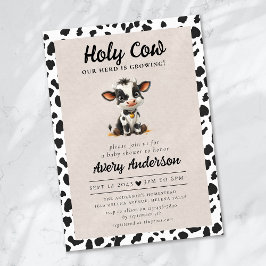 Heliga Cow Baby Shower Inbjudningar