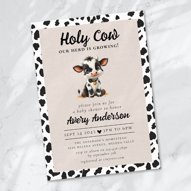 Heliga Cow Baby Shower Inbjudningar (Skapare uppladdad)