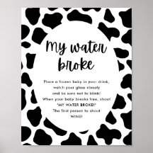 Heliga Cow Baby Shower My Vatten Fattig Game Sign