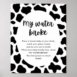 Heliga Cow Baby Shower My Vatten Fattig Game Sign Poster