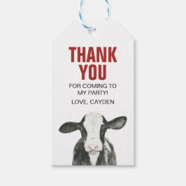 Heliga Cow Birday Tack Cards Presentetikett