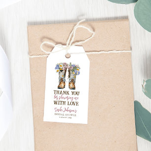 Heliga Cow Blommigt CowboyBoots Möhippa Presentetikett