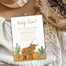 Heliga Cow Boho Cactus Desert Baby Shower