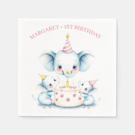 Heliga Cow Boho Greenery Highland Cow 1:a födelsed Pappersservett