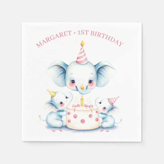 Heliga Cow Boho Greenery Highland Cow 1:a födelsed Pappersservett (Framsidan)