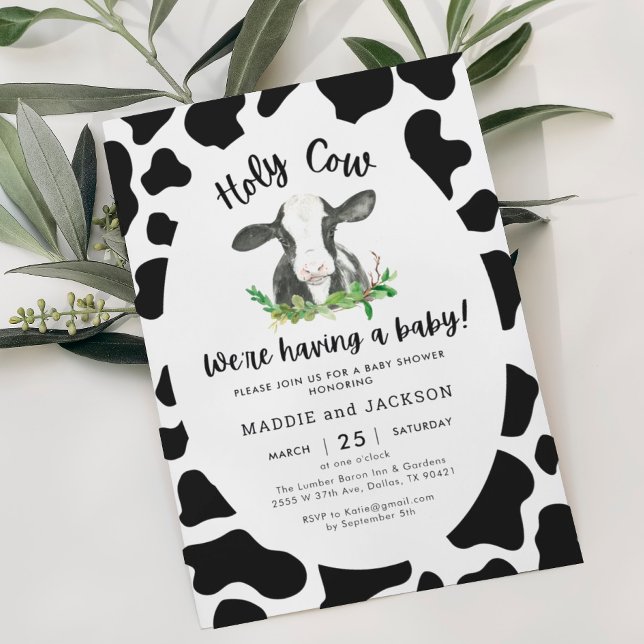 Heliga Cow Boy Cow Theme Baby Shower-inbjudan Inbjudningar (Skapare uppladdad)