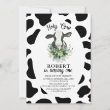 Heliga Cow Boy Farm Birthday-inbjudan