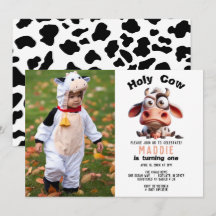 Heliga Cow Caricatures I är en Cowgirl 1:a Birthda