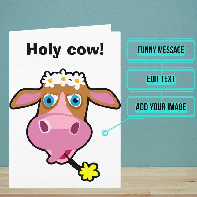 Heliga Cow, det är din fantastiska födelsedag Kort (This funny card is for that loved one in your life who loves animas and has a sense of humor. )