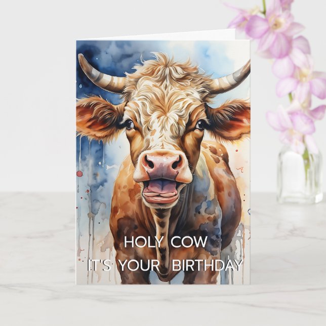 Heliga COW, det är din födelsedag! Kort (Orkide)