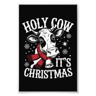 Heliga Cow Det är julklapp Cow Älskare Farm Fototryck