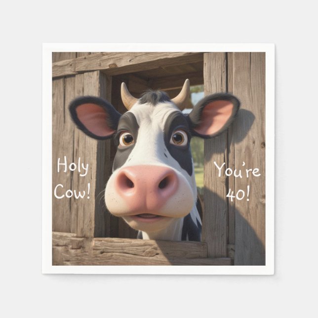 Heliga Cow Du är 40 Pappersservett (Framsidan)