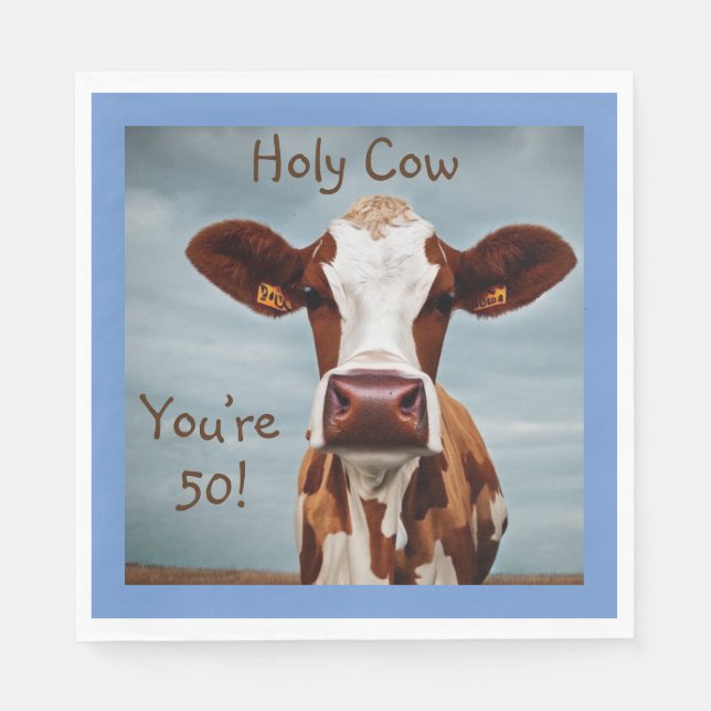 Heliga Cow Du är 50 Pappersservett (Framsidan)