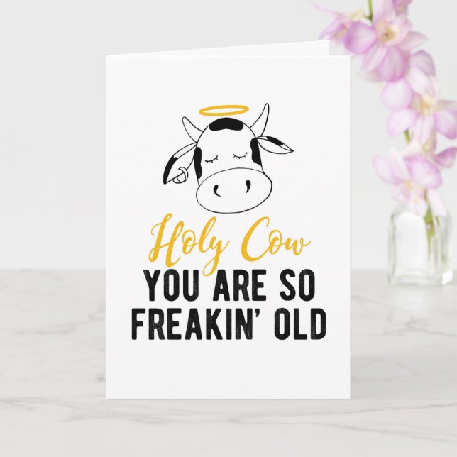 Heliga Cow du är så frikostig gammal födelsedagsko Kort (Orkide)