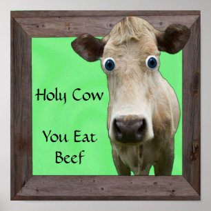HELIGA COW DU ÄTER NÖTKÖTT POSTER