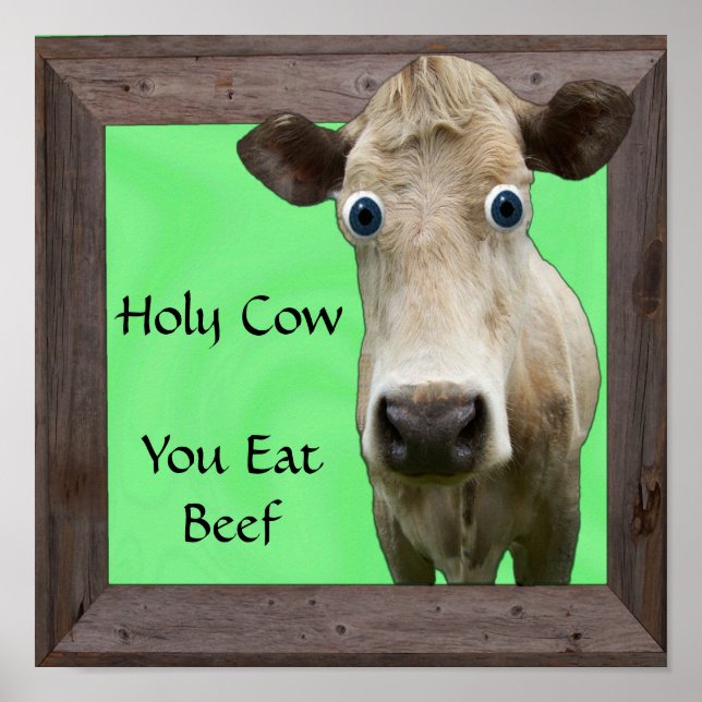 HELIGA COW DU ÄTER NÖTKÖTT POSTER (Framsidan)