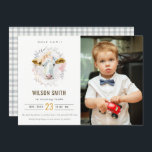 Heliga Cow Farm Kids Photo any age Birthday Inbjud Tack Kort<br><div class="desc">Om du behöver ytterligare anpassningar kan du kontakta mig på yellowfebstudio@gmail.com.</div>