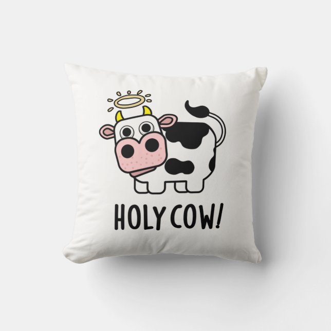 Heliga Cow Funny Animal Pun Kudde (Framsida)