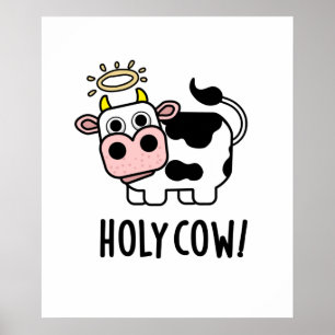 Heliga Cow Funny Animal Pun Poster