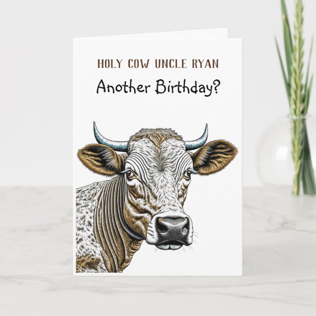 Heliga Cow | Funny farbror's Birthday Kort (Framsida)