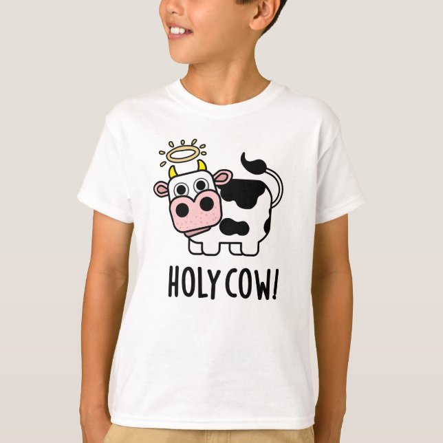 Heliga Cow Funny Heliga Animal Pun T Shirt (Framsida)