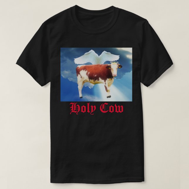 Heliga Cow Funny Superskoj Otrovärdigt Pappa-skämt T Shirt (Design framsida)