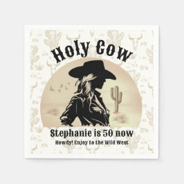 Heliga Cow Funny Vintage Cowgirl 50:e födelsedagen Pappersservett