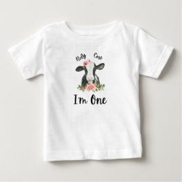 Heliga Cow Girl 1:a födelsedagen Party T Shirt