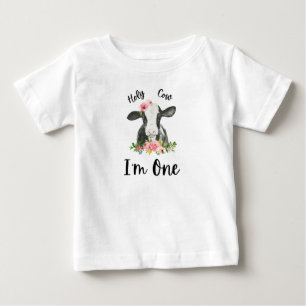 Heliga Cow Girl 1:a födelsedagen Party T Shirt