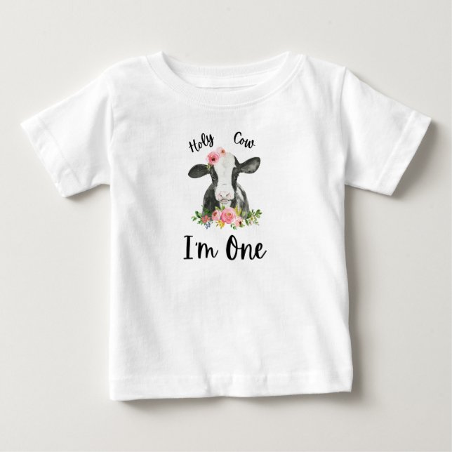 Heliga Cow Girl 1:a födelsedagen Party T Shirt (Framsida)