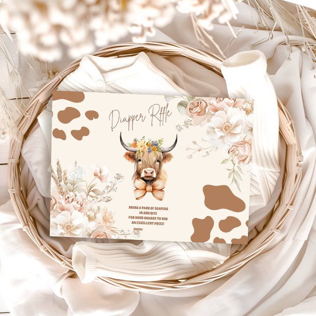 Heliga Cow Greenery Highland Cow Diapper Raffle Tilläggskort (Skapare uppladdad)