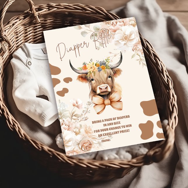 Heliga Cow Greenery Highland Cow Diapper Raffle Tilläggskort (Skapare uppladdad)
